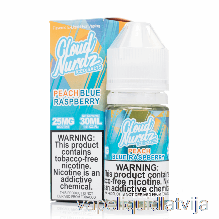 Ledus Persiku Zils Razz - Mākonis Nurdz Salts - 30ml 25mg Vape šķidrums